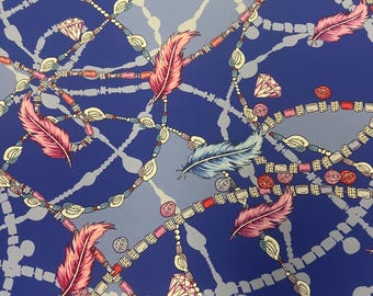 Italian Charmeuse Silk | Designer Geometric Print Fabric | Premium Alta Moda Textile by the Yard