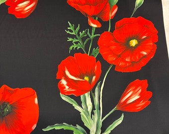 Italian pure silk charmeuse high quality premium mulberry fabric/ Designer floral print/ Alta moda luxury textile natural fabric by the yard