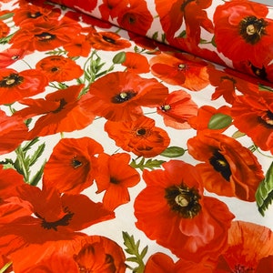Italian cotton poplin high quality premium fabric/ Designer floral print/ Alta moda luxury textile natural fabric by the yard