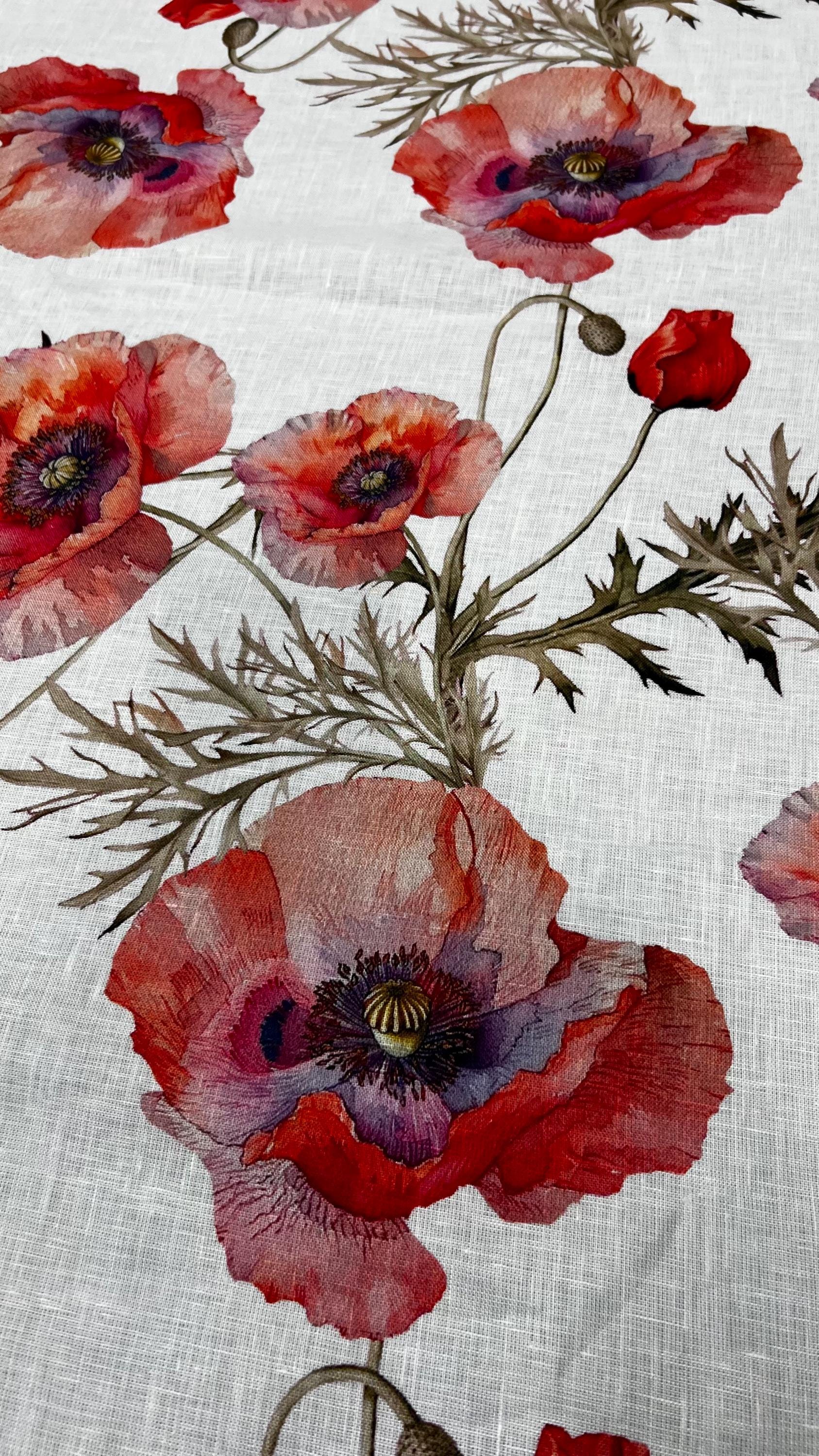 Italian Pure Linen High Quality Premium Fabric / Designer Floral ...