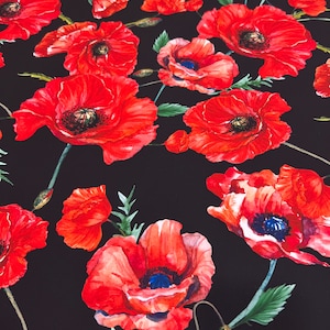 Italian silk polyester high quality premium designer fabric/ Exclusive floral print/ Alta moda luxury fabric/ Last piece 0.50 m