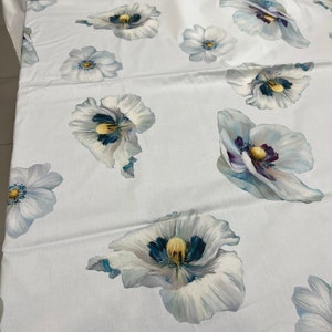 Italian cotton poplin high quality premium fabric/ Designer floral print/ Alta moda luxury textile natural fabric by the yard