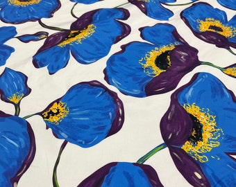 Tela de popelina de algodón italiano de alta calidad premium/ Estampado floral de diseñador/ Tela de moda natural de alta moda por yarda