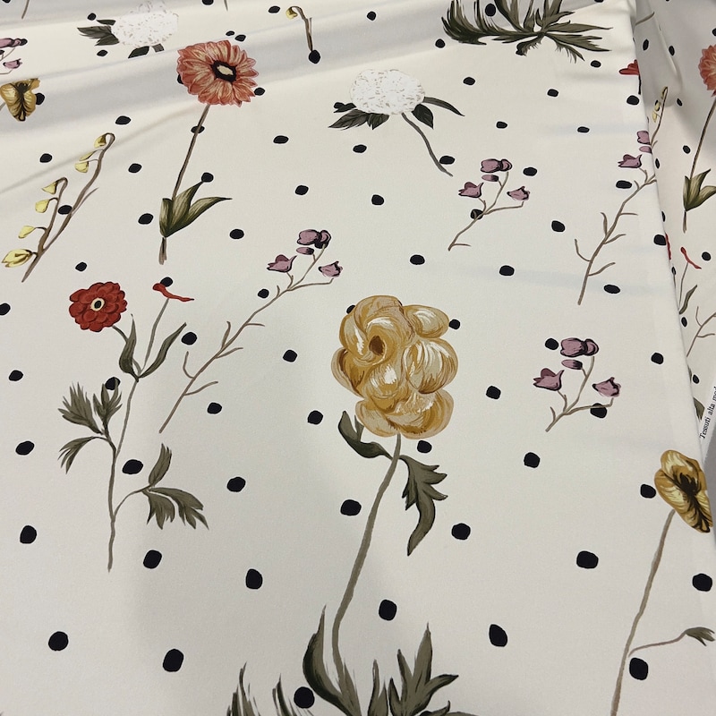 Olive Branch Charmeuse Silk Fabric main image 1
