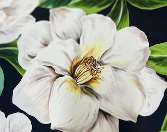 Italiaanse pure zijden charmeuse, hoogwaardige moerbeistof / Designer bloemenprint / Alta moda luxe textiel natuurlijke stof per meter