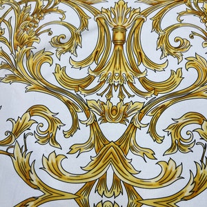 Italian pure silk twill high quality premium fabric/ Designer baroque style/ Alta moda luxury textile natural fabric by the yard