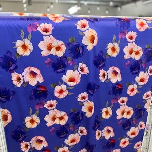 Italian pure silk charmeuse premium high quality mulberry fabric/ Designer floral print/ Alta moda luxury textile natural fabric by the yard