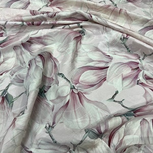 Italian pure linen silk jacquard high quality premium fabric/ Designer floral print/ Alta moda luxury textile natural fabric by the yard