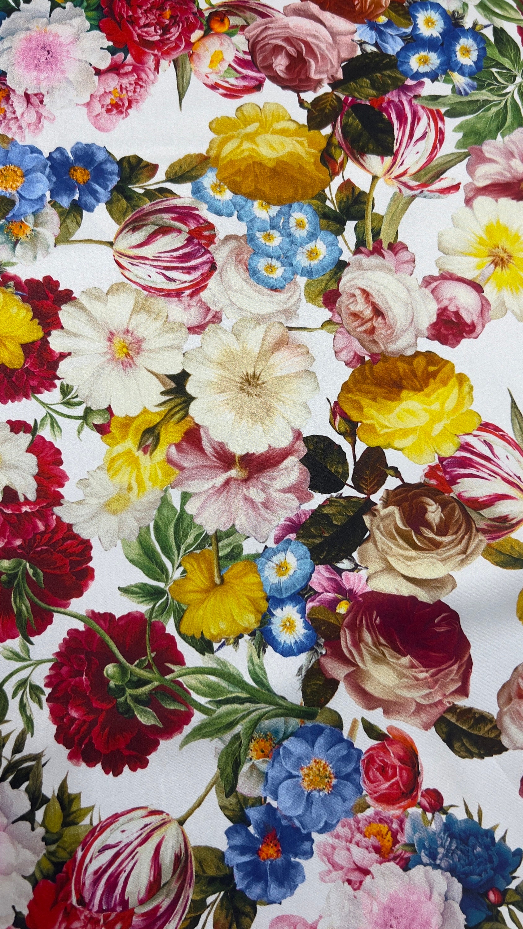 Italian pure silk charmeuse high quality premium mulberry fabric/ Designer floral print/ Alta moda luxury textile natural fabric by the yard