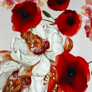 Italian pure silk charmeuse high quality mulberry fabric/ Designer floral print/ Alta moda luxury textile natural fabric by the yard