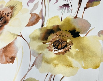 Pure silk charmeuse high quality Italian premium fabric/ Designer floral print/ Panel 1.50 m/ Alta moda luxury textile fashion fabric