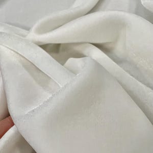 Italian pure silk velvet high quality premium fabric/ Designer white color/ Alta moda luxury natural textile fabric by the yard