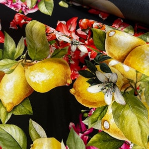 Pure silk charmeuse premium high quality mulberry Italian fabric/ Designer floral print/ Alta moda luxury textile natural fabric by the yard