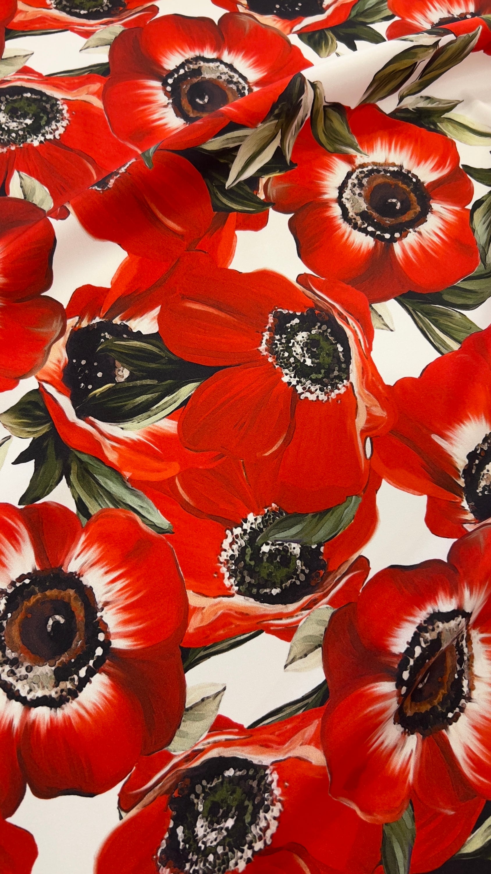 Italian pure silk charmeuse premium high quality mulberry fabric/ Designer floral print/ Alta moda luxury textile natural fabric by the yard