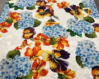 Pure silk jacquard premium high quality Italian fabric/ Designer floral print/ Alta moda luxury textile natural fabric by the yard