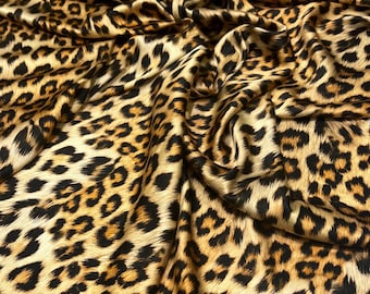 Italienskt charmeuse-silke av hög kvalitet / djurmönster från designern / Alta moda lyxigt textil naturligt tyg, metervara