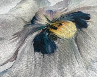 Italian pure linen high quality premium fabric/ Designer floral print/ Alta moda luxury textile natural fabric by the yard