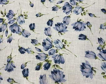 Rent linnetyg av hög kvalitet i italienskt premiumtyg/designerblommigt mönster/Alta moda lyxigt modetextil naturligt tyg på metervara