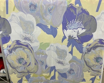 Cotton poplin high quality premium Italian fabric/ Designer floral print/ Alta moda luxury natural textile fabric by the yard
