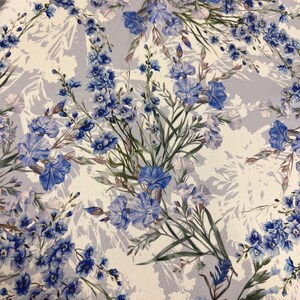 Italian pure silk charmeuse high quality luxury fabric/ Exclusive designer floral print/ Alta moda premium natural with stretch fabric
