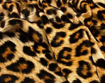 Velvet silk viscose high quality premium Italian fabric/ Designer animal print/ Alta moda textile luxury fabric by the yard
