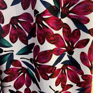 Italian cotton poplin high quality premium fabric/ Designer floral print/Alta moda luxury natural textile fabric by the yard
