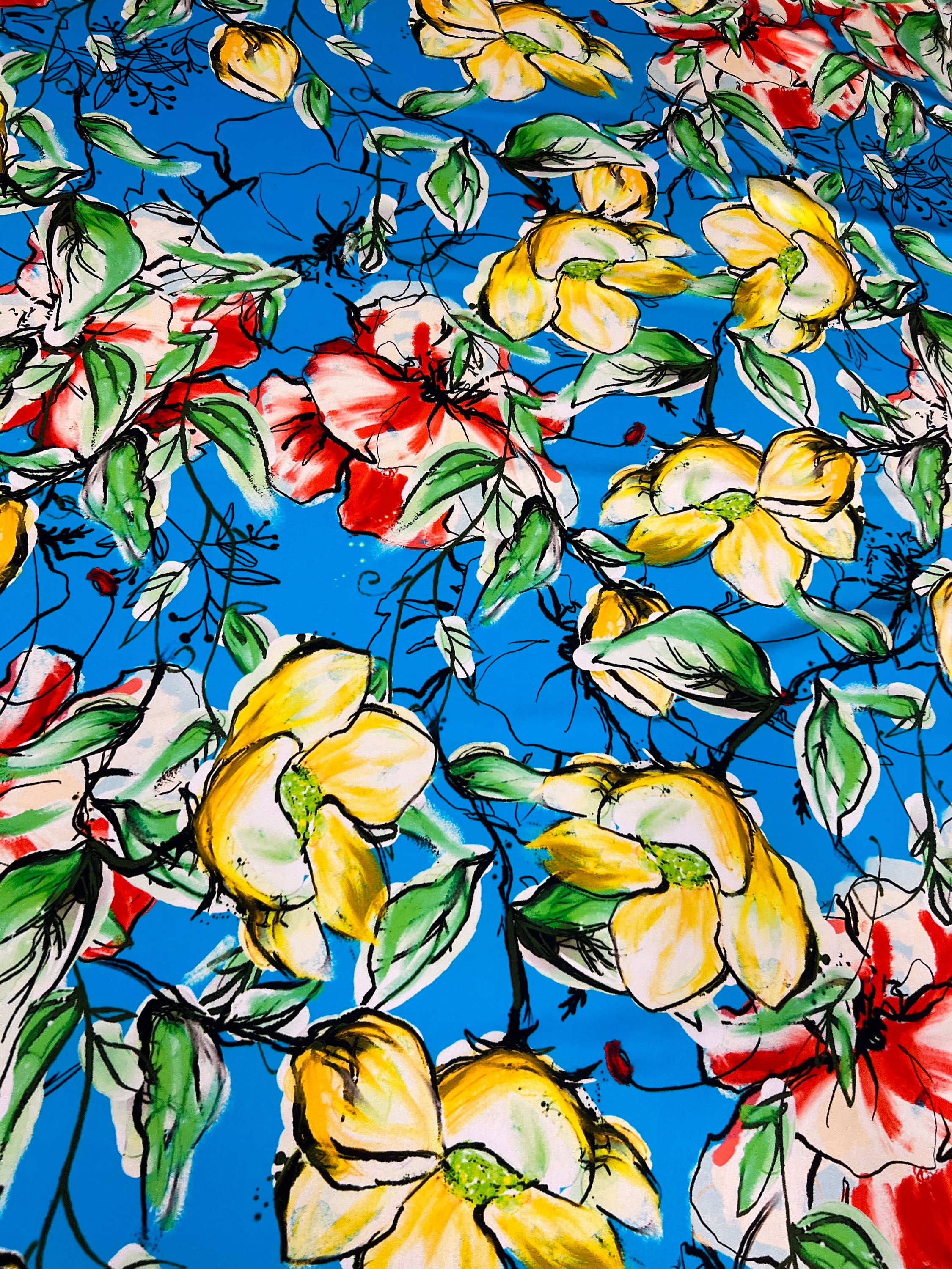 NEW 100 Pure Silk Fabric High Quality Fabric Floral Silk Etsy