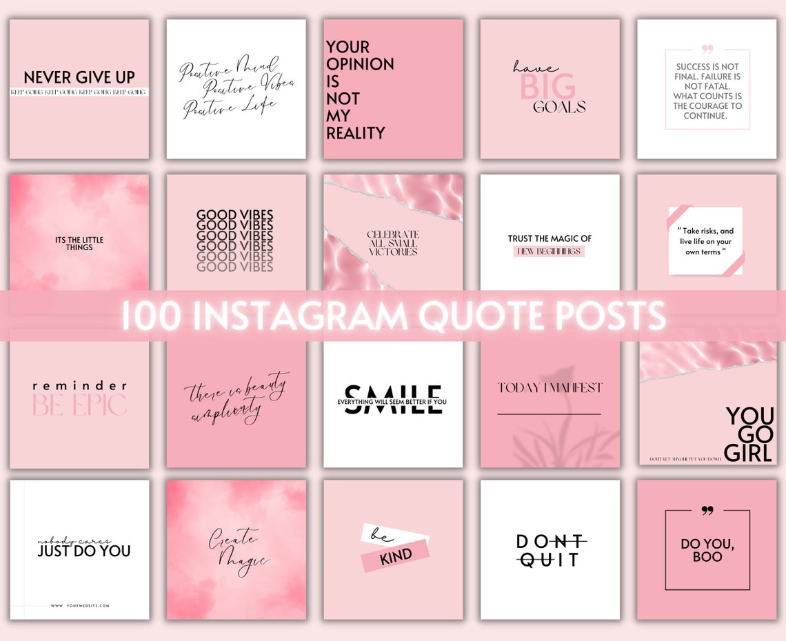 Pink Instagram Post Stories Template Canva Instagram - Etsy
