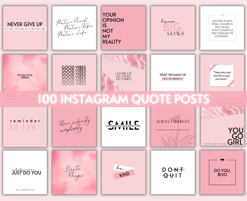 Pink Instagram Post Stories Template Canva Instagram - Etsy