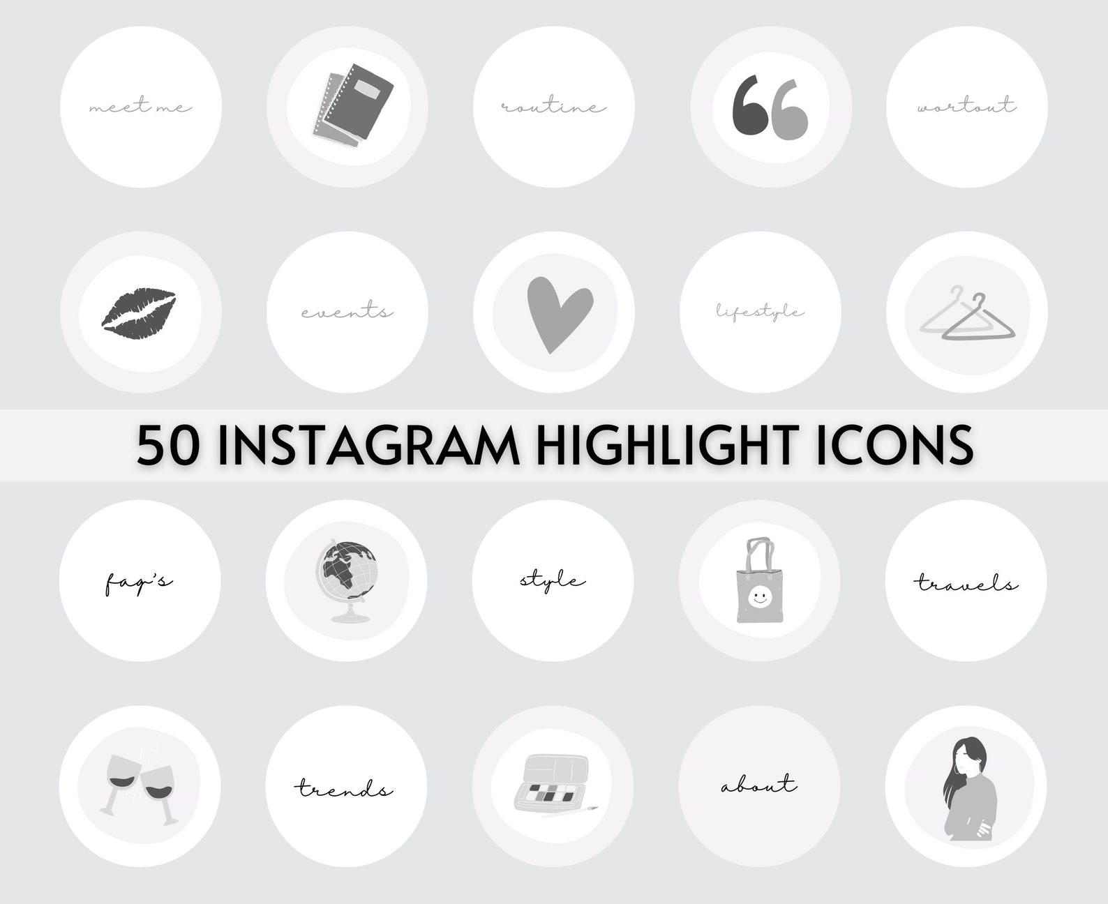 White Instagram Post Story Canva Template, Neutral Instagram Branding