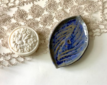 blue ceramic soap dish,handmade soap dish,oval soap dish,ceramic soap dish,handmade ceramic soap dish