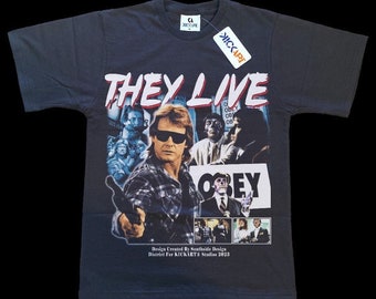 They Live T-Shirt-Fashionable Street Style-Printed T-shirt- Relaxed Fit Tee-Unisex Streetwear- Contemporary Black Tee Gift for All