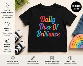 Daily Dose Of Brilliance Toddler Shirt | Preschool Shirt | Kindergarten Tee | Gift For Smart Kids | Back To School Shirt | Toddler Graphic