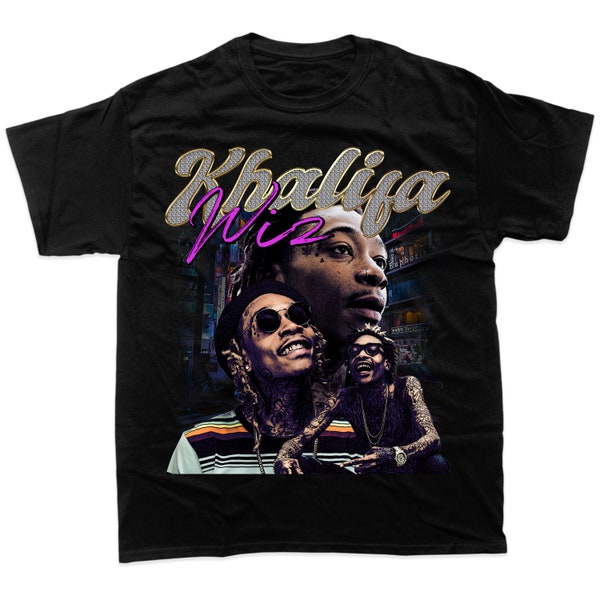 Wiz Khalifa Blk T-shirt-Classic Black Tee-Outfit Wardrobe-Everyday Wear-Men's Fashion-Comfortable Shirt-Out Fit Style-Shirt For Stylish Men