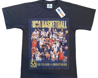 USA Basketball Legends Tee - Vintage Style Cotton Graphic Print
