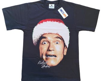 ヴィンテージ「ジングル・オール・ザ・ウェイ」Tシャツ、アーノルド・シュワルツェネッガーのクリスマス映画Tシャツ
