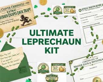 Leprechaun Trap Kit, Leprechaun Evidence Kit, St Patricks Day Kids Activity, Leprechaun Letter, Leprechaun Mischief, Printable