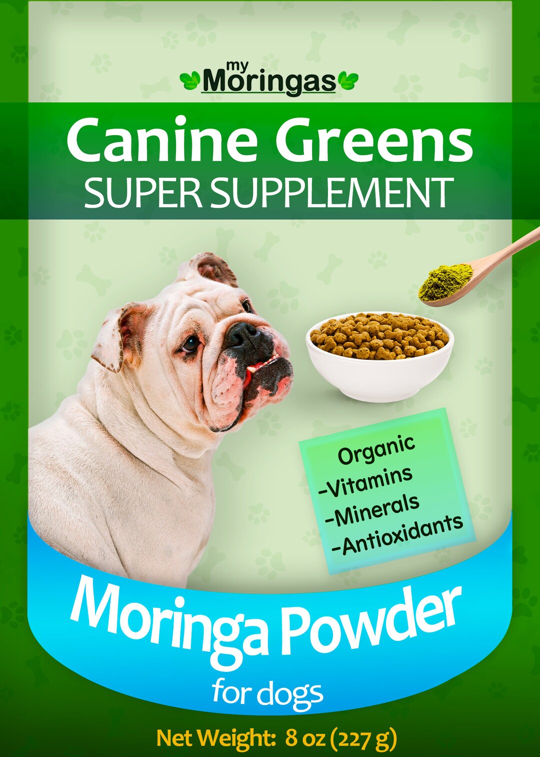Superfood Supplement for Your Pet Dog. Canine Greens 8oz Pure Raw