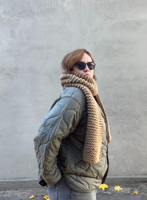 Sciarpa di lana lavorata a maglia grossa Sciarpa invernale in