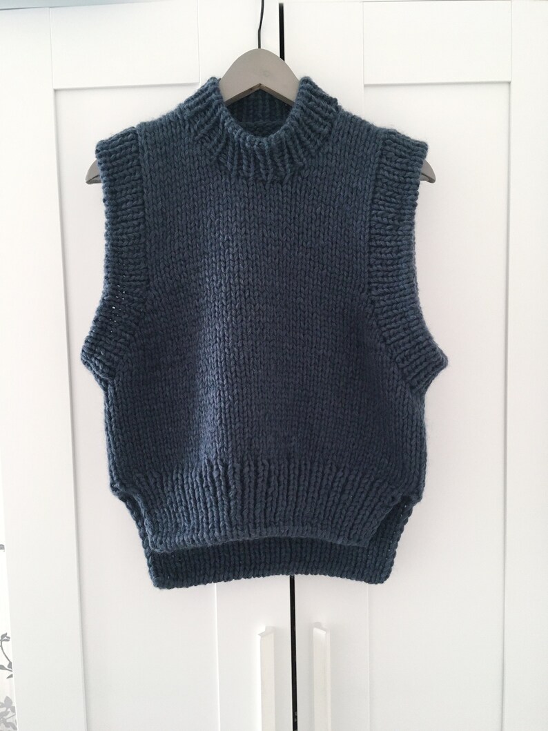 Chunky Knit Vest / Hand Knit Alpaca and Silk Mohair Slipover / - Etsy