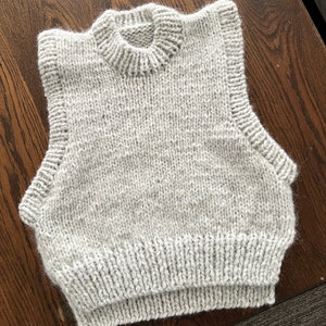 Chunky Knit Vest / Hand Knit Alpaca and Silk Mohair Slipover / - Etsy