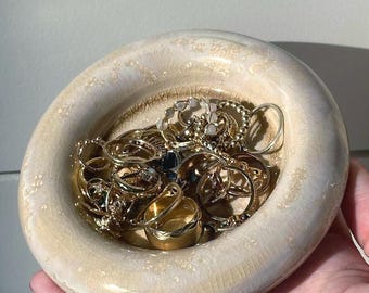 Ceramic Ring Holder: Rose Crystal Trinket Dish Decoration