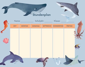 School planner underwater world