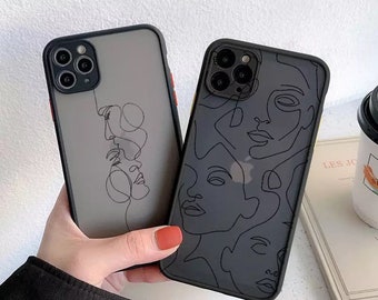 Phone case with abstract silicone patterns for IPhone 7 & 8/ 7 u 8+ / X / XS / XR / 11 / 11 Pro / 12 / 12 Pro / 13 / 13 Pro
