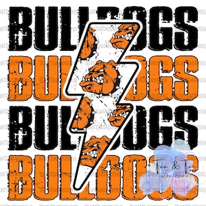 Bulldogs Repeat Orange and Black PNG
