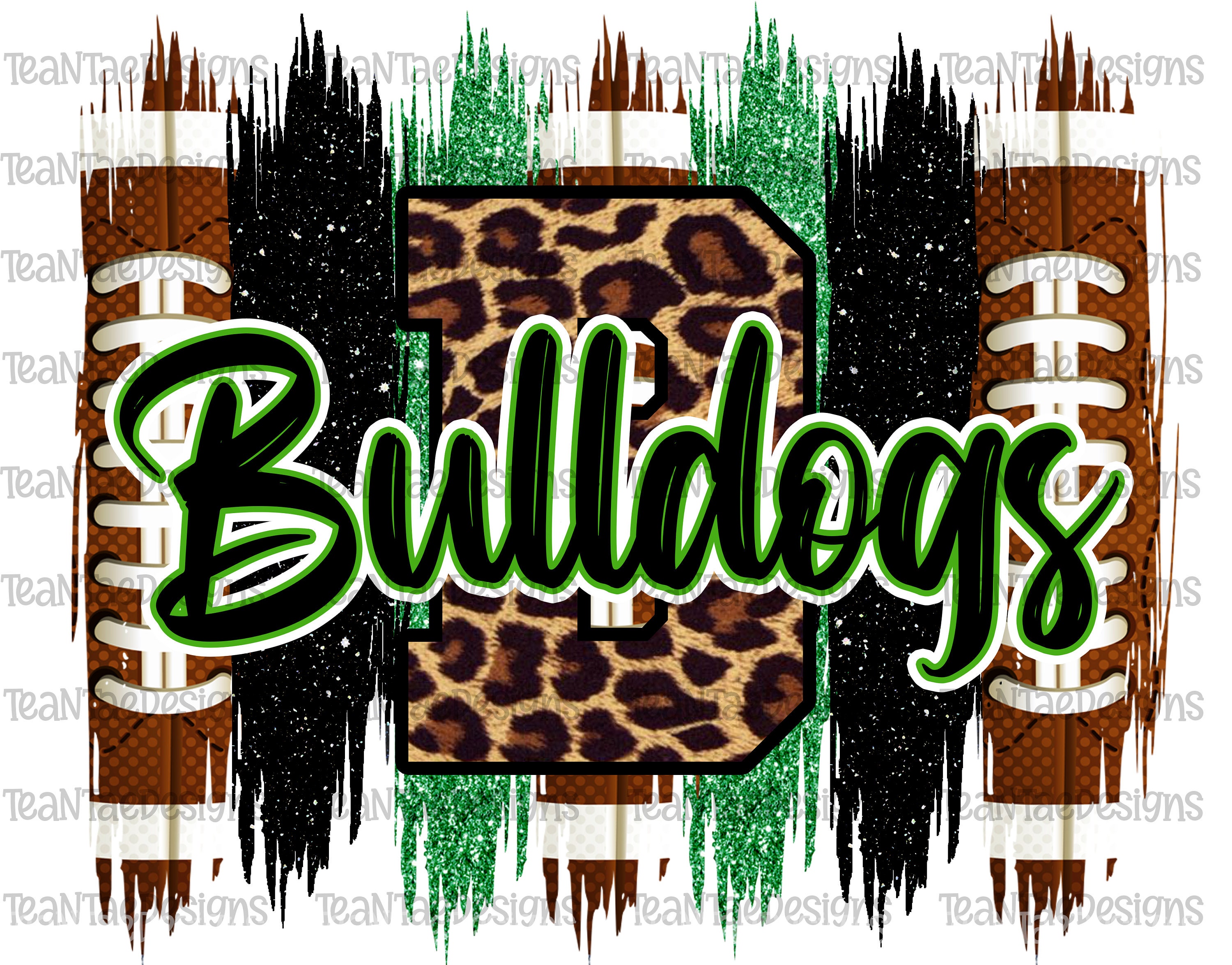 Bulldogs brushstroke kelly green and black PNG