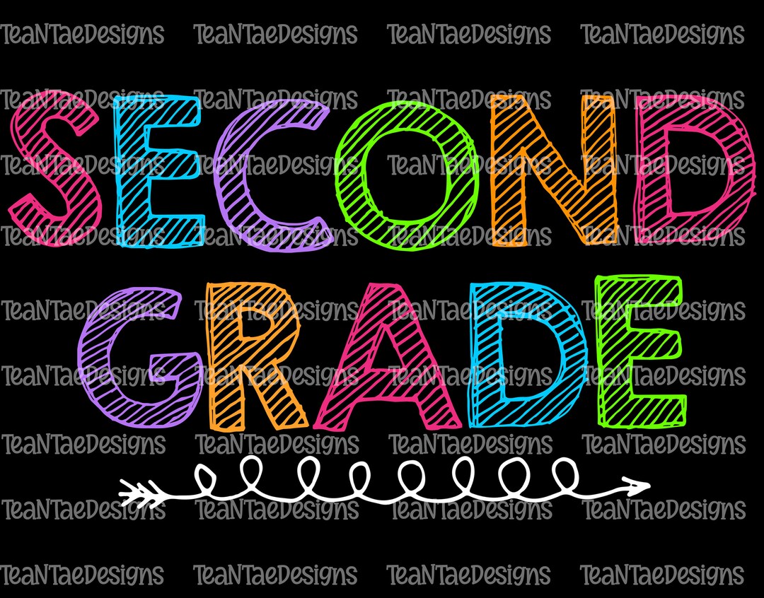 Second Grade Lined Letters PNG - Etsy