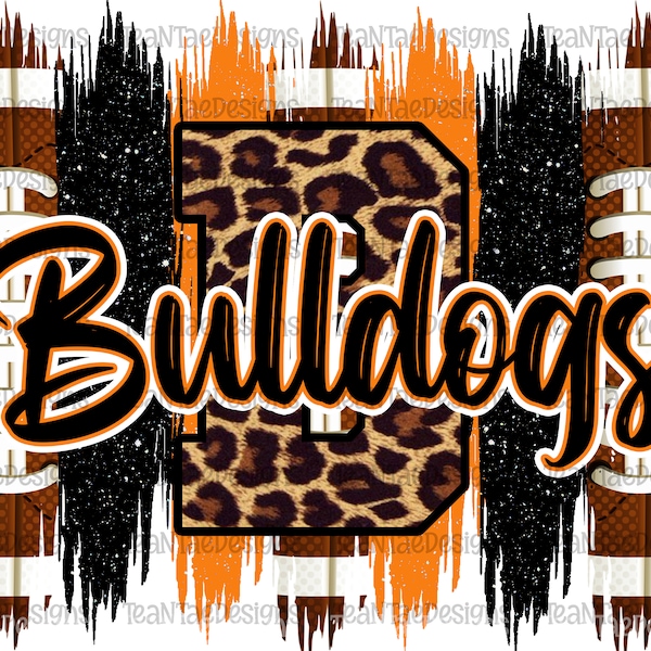 Bulldogs brushstroke orange and black PNG