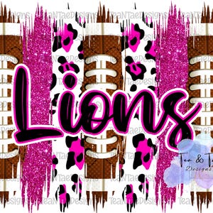 Lions Pink Out Football Brushstroke PNG