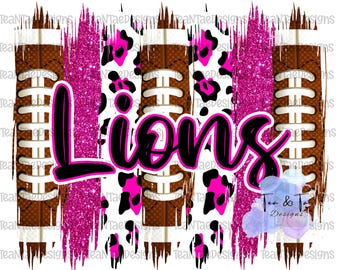 Lions Pink Out Football Brushstroke PNG